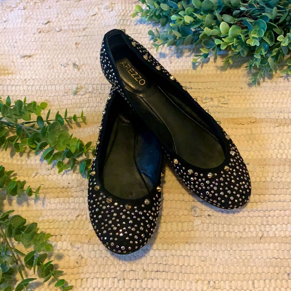 Arezzo Black Studded flats size 7.5